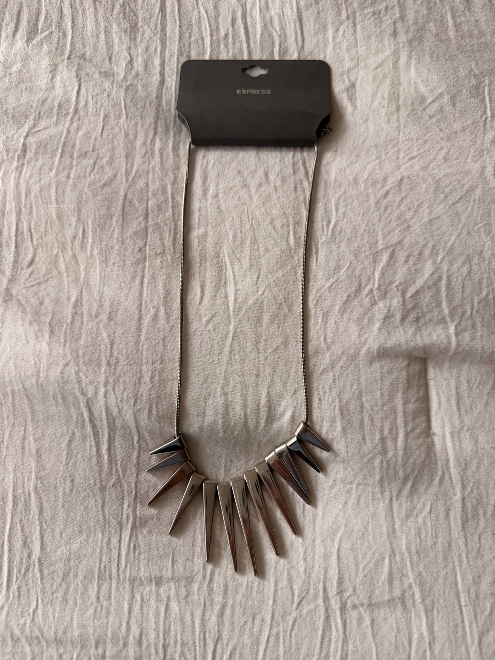 Express Silver Spike Collar Necklace